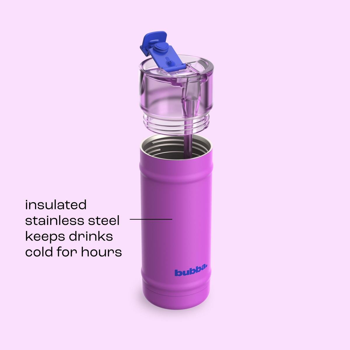 bubba 18 oz DualSip Insulated Stainless Steel Water Bottle - Mood Booster - US 3879